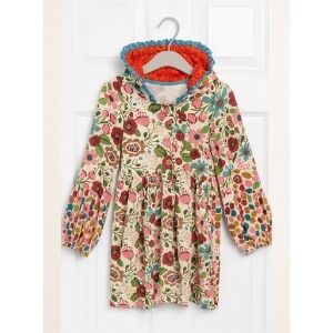 "Jelly The Pug" Red Orange Floral Dress Size 12 Child Boho